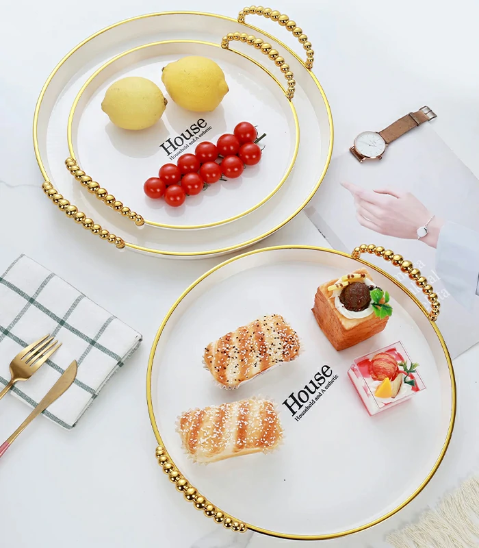 3 Pieces House Round Tray