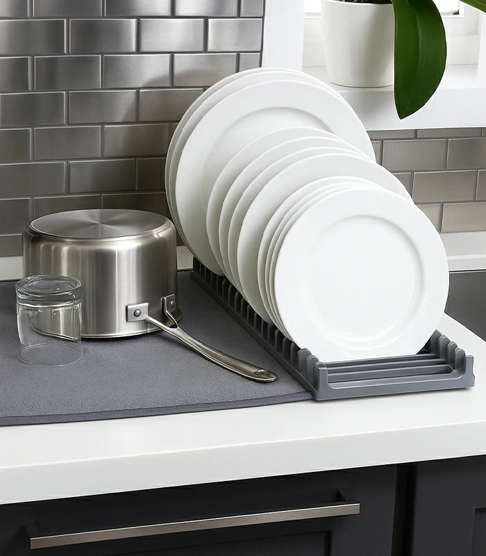 Foldable Dish Drying Rack – Space-Saving Plate Organizer