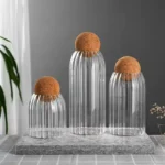 Glass Jars with Lids - Glass Storage Jar with Cork Ball Lid