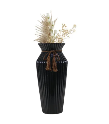 Soothing ASMR Textured Vase Black