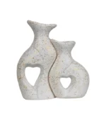 White in Brown Heart Hollow vase