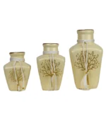 Rectangle Beige Modern Ceramic Vase 3 set