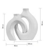 Snuggle Shape vase white dimensions