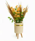 Artificial flowers, plastic pot