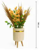 Artificial flowers, plastic pot