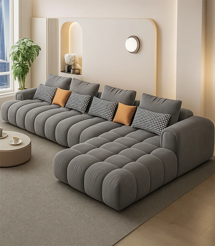 L Shape Sofa Bubbles Texture, Home Sofas With Storage