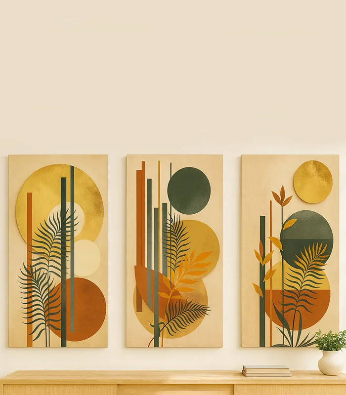 Wooden Artwork Tableaux, Flower Artwork