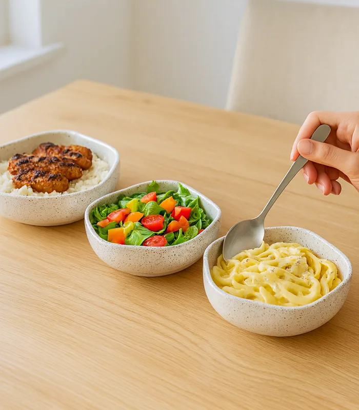 pottery serving bowls set, salad serving bowl