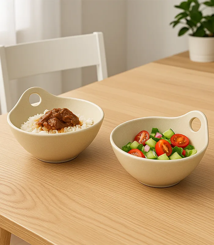 Pottery Bowls Set, 2 Pottery Serving Bowls