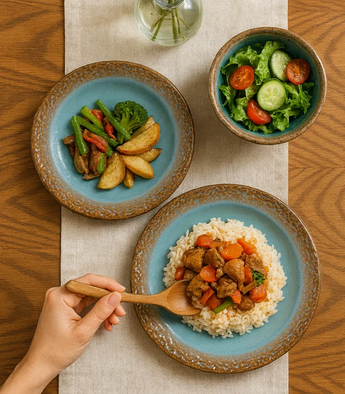 Handmade Plates And Bowls Set, Handmade Ceramic Bowls