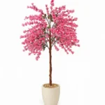 Artificial Rose Tree, Graceful Petals In Apricot Rose Artificial Flower Tree