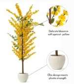 Flower Tree With Yellow Flowers, Elegant Flower Tree In Strong Plastic Pot