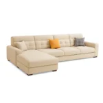 L Shape Modern Sofa, L Shaped Couch With Orange Cushion