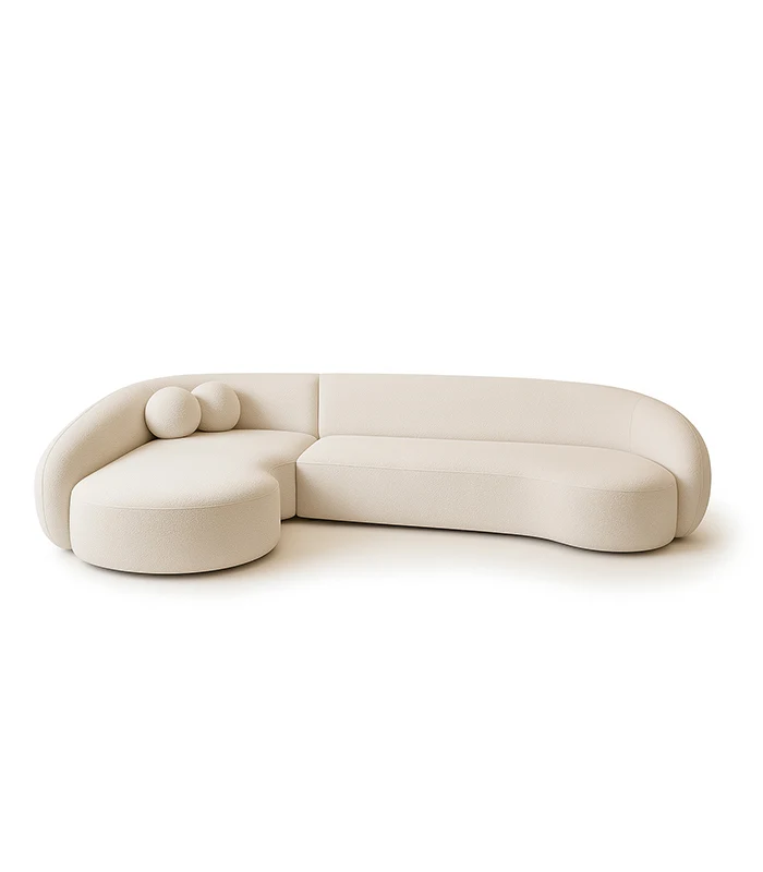 كنب مودرن، كنب حرف L لغرف المعيشة بحواف دائرية Living Room L Shape Sofa, L Shaped Living Room Couch Rounded Corners