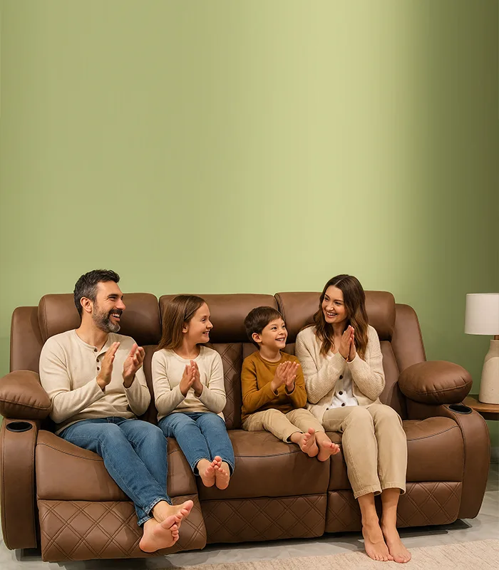 Recliner Sofa, Leather Triple Reclining Sofa Couch
