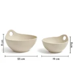 Pottery Bowls Set, 2 Pottery Serving Bowls