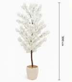 Artificial Flower Tree, Elegant Apricot-White Flower Artificial Tree In Strong Plastic Pot