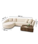 Sofa With L Shape, Rounded Livingroom Corner Sofa