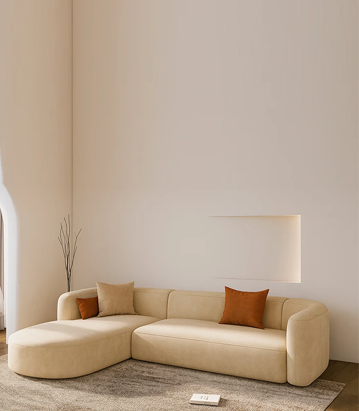 L Shaped Lounge Couch, Living Room Rounded Couch L Shaped Sofa