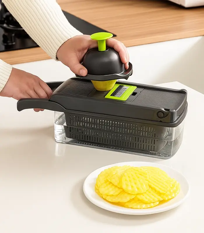 Food And Vegetable Cutter, 16 Piece Plastic Vegetable Food Cutter