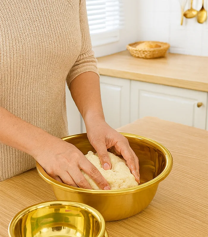 Stainless Steel Bowl, 3 Piece Set Dough Bowl