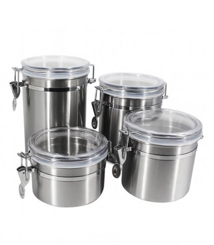 Stainless Steel Spice Jars, 4 Stain Steel Spice Container