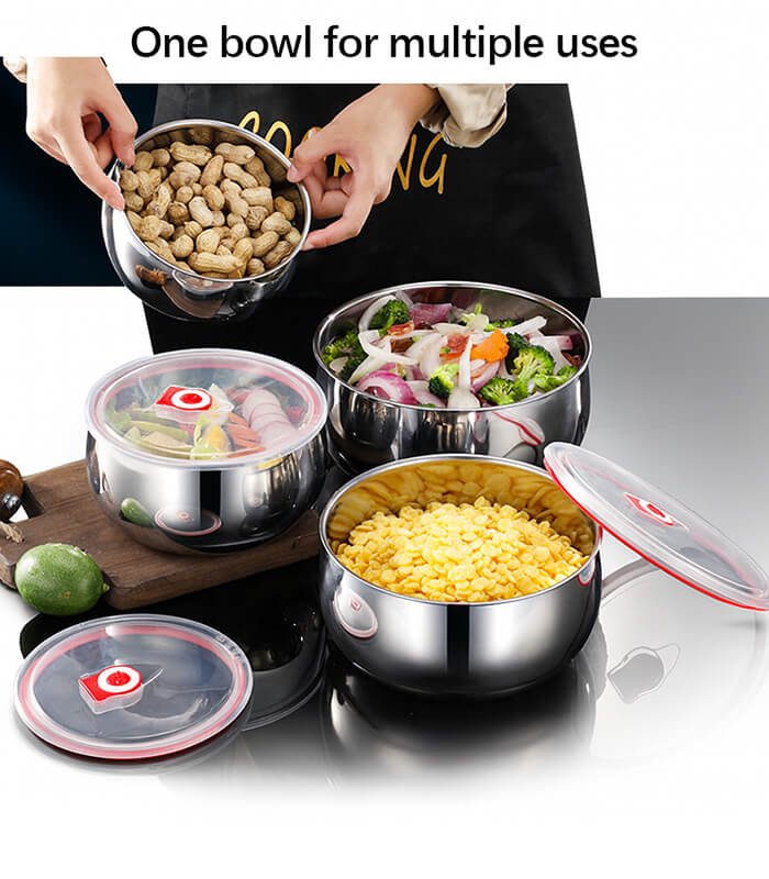 Stainless Bowls, Set Of 3 Stainless Steel Mixing Bowls