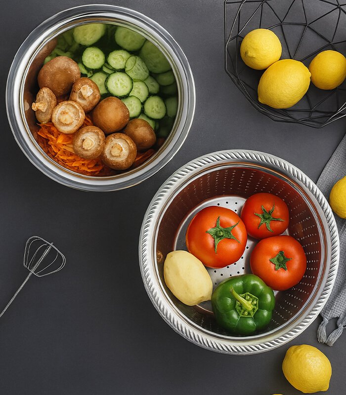 3 in 1 Stainless Steel Strainer, Stainless Steel Colander, And Bowl