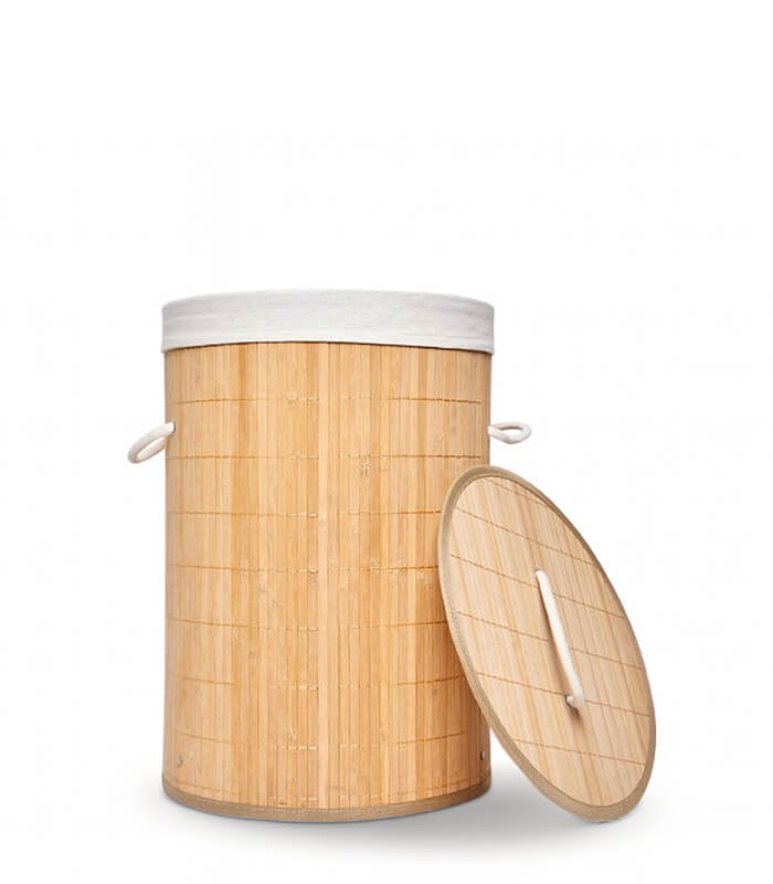 Bamboo Storage Basket, 2 Size Bamboo Hamper With Lid