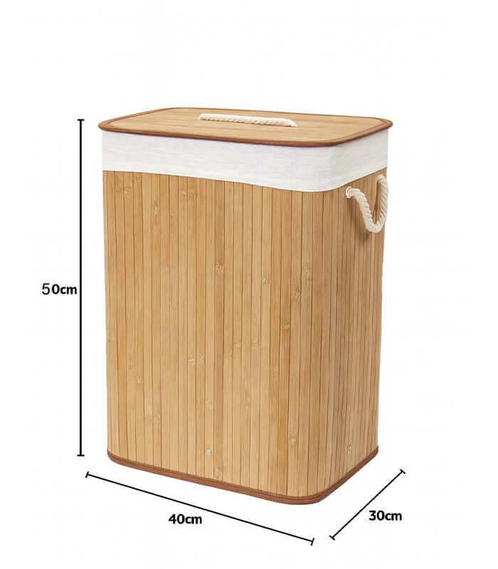 Bamboo Basket, Foldable Bamboo Laundry Hamper