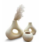 Ceramic Donut Vase, 3 Small Ceramic Vase Donut Shape Set