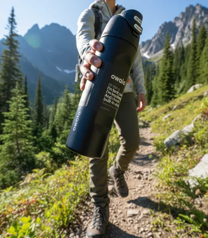 Black Design Owala Water Bottle, Stainless Steel Water Bottle