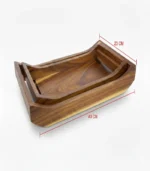 Wooden Serving Trays, 2 Wood Trays Dimensions