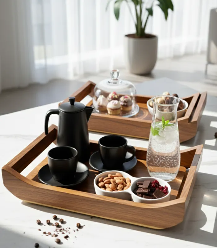 Wooden Serving Trays, 2 Wood Trays Gallery