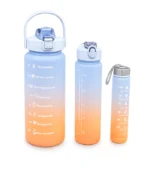 Sport Water Bottles, Motivation Sport Water 3x1 Bottle (2000ml - 900ml - 280ml), BPA Free Reusable Fitness Sport Water Bottles for Gym Office Workout - Image 3