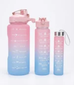Sport Water Bottles, Motivation Sport Water 3x1 Bottle (2000ml - 900ml - 280ml), BPA Free Reusable Fitness Sport Water Bottles for Gym Office Workout