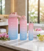 Sport Water Bottles, Motivation Sport Water 3x1 Bottle (2000ml - 900ml - 280ml), BPA Free Reusable Fitness Sport Water Bottles for Gym Office Workout - Image 2