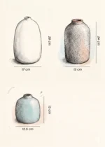 ⁦Pompeii Vase,  3 Multicolor Pompeii Flower Vase Set⁩ - الصورة ⁦4⁩