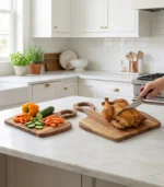 Wooden cutting board, 2 nesting cutting boards - Image 6