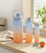 Sport Water Bottles, Motivation Sport Water 3x1 Bottle (2000ml - 900ml - 280ml), BPA Free Reusable Fitness Sport Water Bottles for Gym Office Workout - Image 4