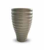 Modern Ribbed Plastic Planter – Tall Tapered Decorative Flower Pot