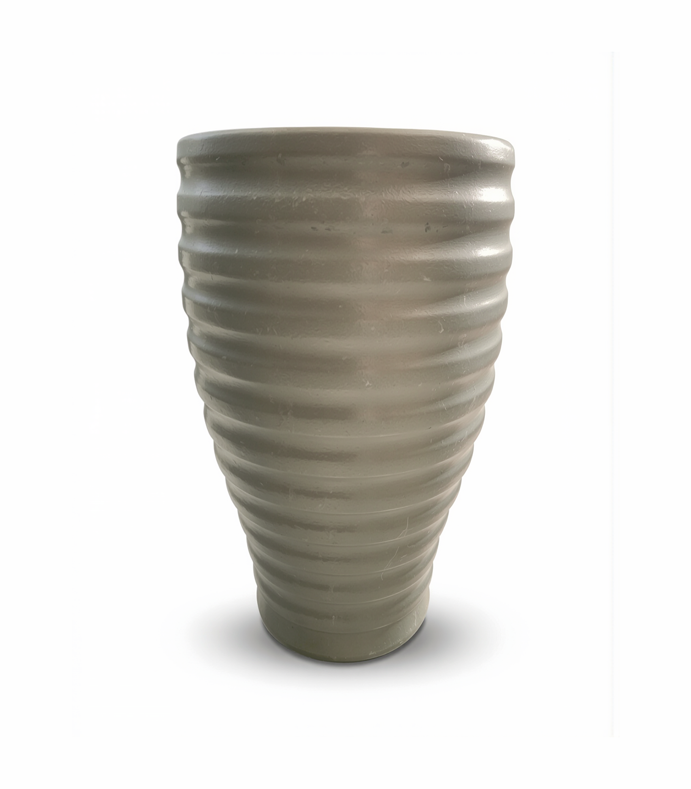 1 copy Modern Ribbed Plastic Planter – Tall Tapered Decorative Flower Pot - Image 1