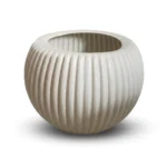 Elegant Ribbed Decorative Globe Pot - Fluted Round Plastic Planter