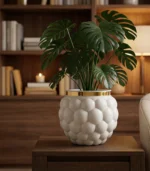 Luxury Bubble-Textured Plastic Planter – Elegant Round Flower Pot - Image 2