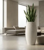 Spiral White Decorative Plastic Planter – for Modern Home Decor - Image 3