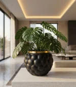 Luxury Bubble-Textured Plastic Planter – Elegant Round Flower Pot - Image 4