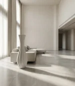 Elegant Origami-Style White Plastic Vase - Image 3
