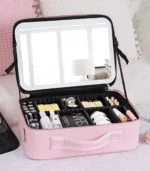 Makeup Bag, Cosmetic Makeup Bag With Mirror and Touch Lighting - Image 8