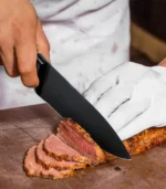 Luxury 6-Piece Matte Black Kitchen Knife Set with Wooden Block - Image 4