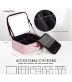 Makeup Bag, Cosmetic Makeup Bag With Mirror and Touch Lighting - Image 9